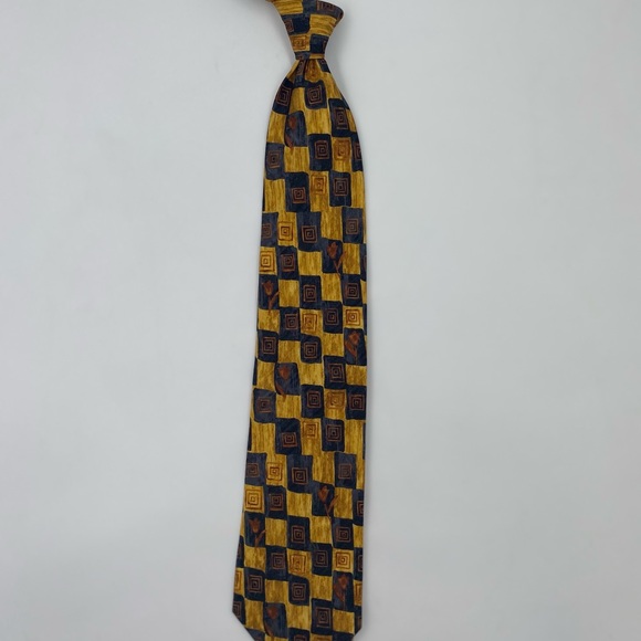Boss Yellow and Black Checkered Tie - Picture 5 of 5